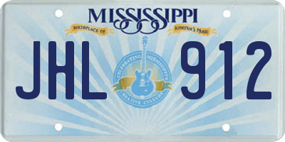 MS license plate JHL912