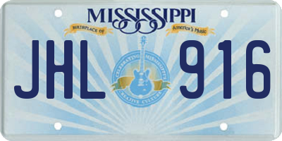 MS license plate JHL916