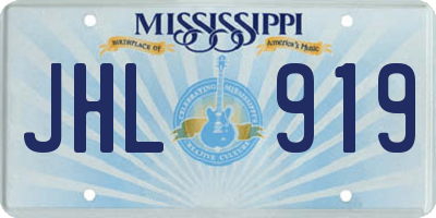 MS license plate JHL919
