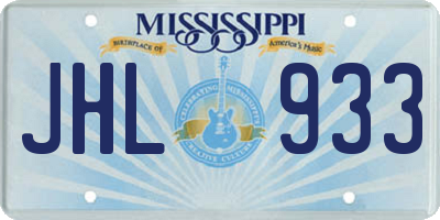 MS license plate JHL933