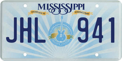 MS license plate JHL941