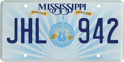 MS license plate JHL942
