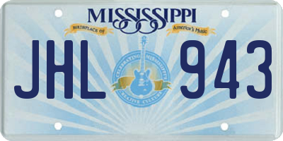 MS license plate JHL943