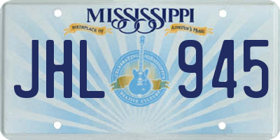 MS license plate JHL945