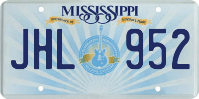 MS license plate JHL952