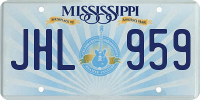 MS license plate JHL959