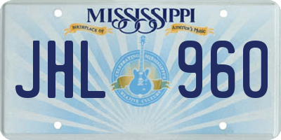 MS license plate JHL960