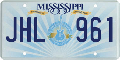 MS license plate JHL961