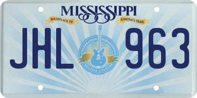 MS license plate JHL963