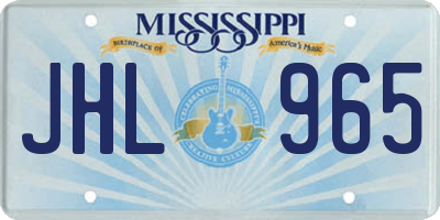MS license plate JHL965