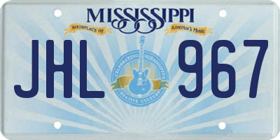 MS license plate JHL967