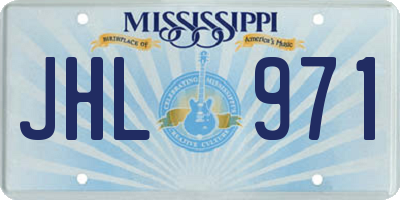 MS license plate JHL971