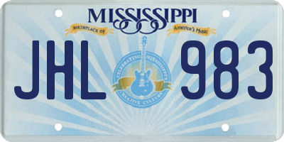 MS license plate JHL983