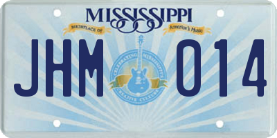 MS license plate JHM014