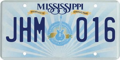 MS license plate JHM016