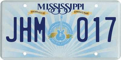 MS license plate JHM017