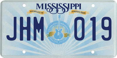 MS license plate JHM019