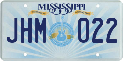 MS license plate JHM022