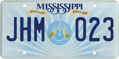 MS license plate JHM023