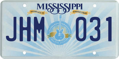 MS license plate JHM031