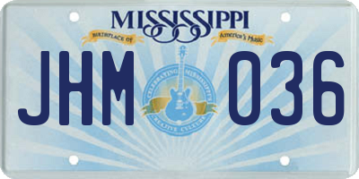MS license plate JHM036