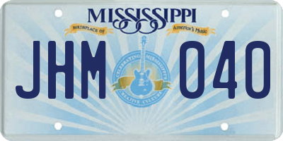 MS license plate JHM040