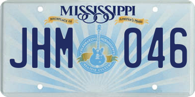 MS license plate JHM046