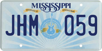 MS license plate JHM059