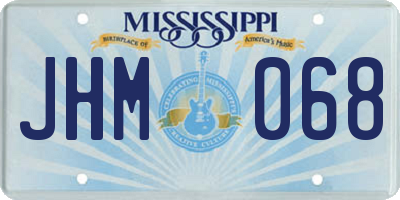 MS license plate JHM068