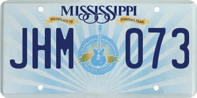 MS license plate JHM073