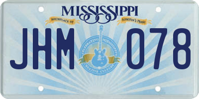 MS license plate JHM078
