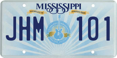 MS license plate JHM101
