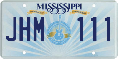 MS license plate JHM111