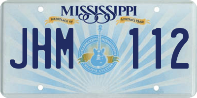 MS license plate JHM112