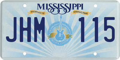 MS license plate JHM115