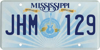 MS license plate JHM129