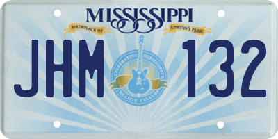 MS license plate JHM132