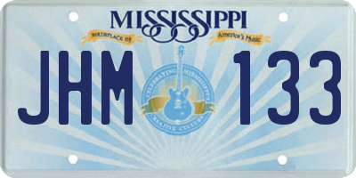 MS license plate JHM133
