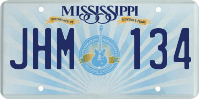 MS license plate JHM134
