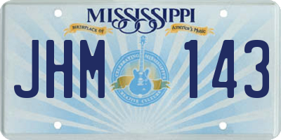 MS license plate JHM143