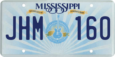 MS license plate JHM160