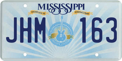 MS license plate JHM163