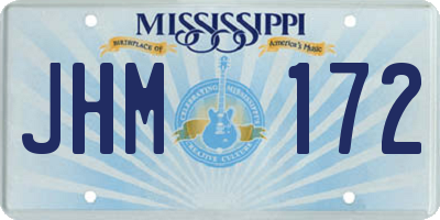 MS license plate JHM172