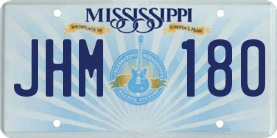 MS license plate JHM180