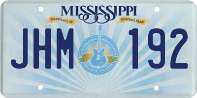 MS license plate JHM192