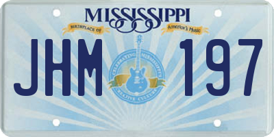 MS license plate JHM197