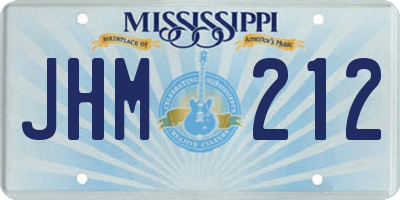 MS license plate JHM212