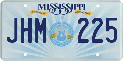 MS license plate JHM225