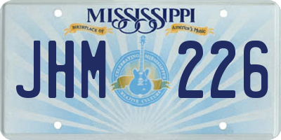 MS license plate JHM226