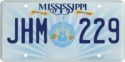 MS license plate JHM229